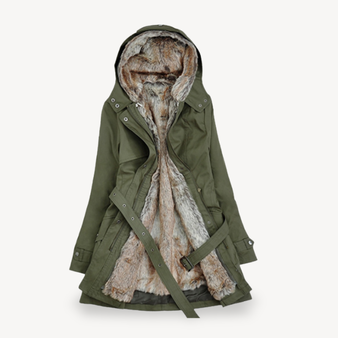 Elarova | Damen-Parka mit Kunstpelzfutter