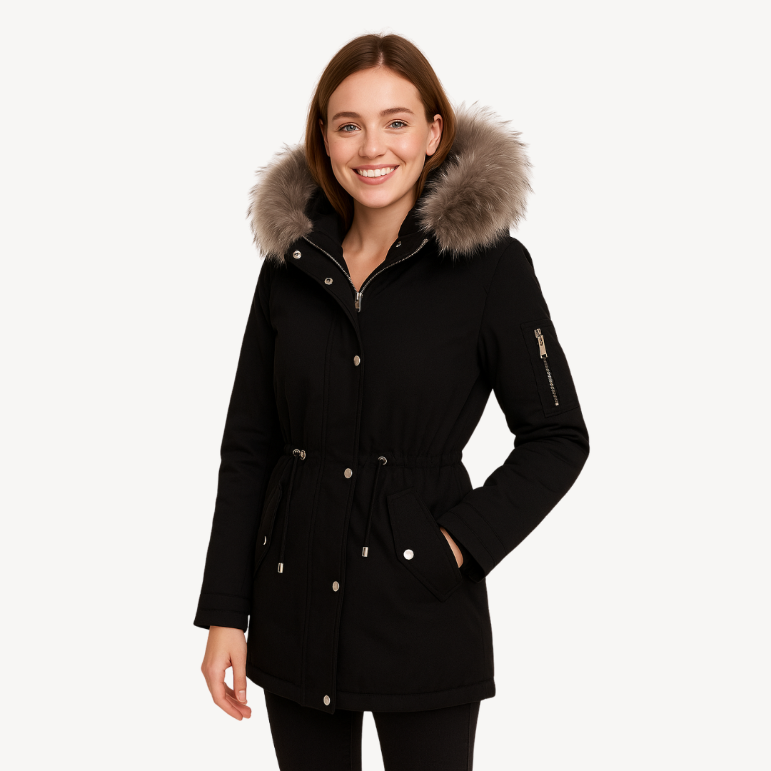 Elarova | Damen-Parka mit Sherpa-Futter und Kapuze