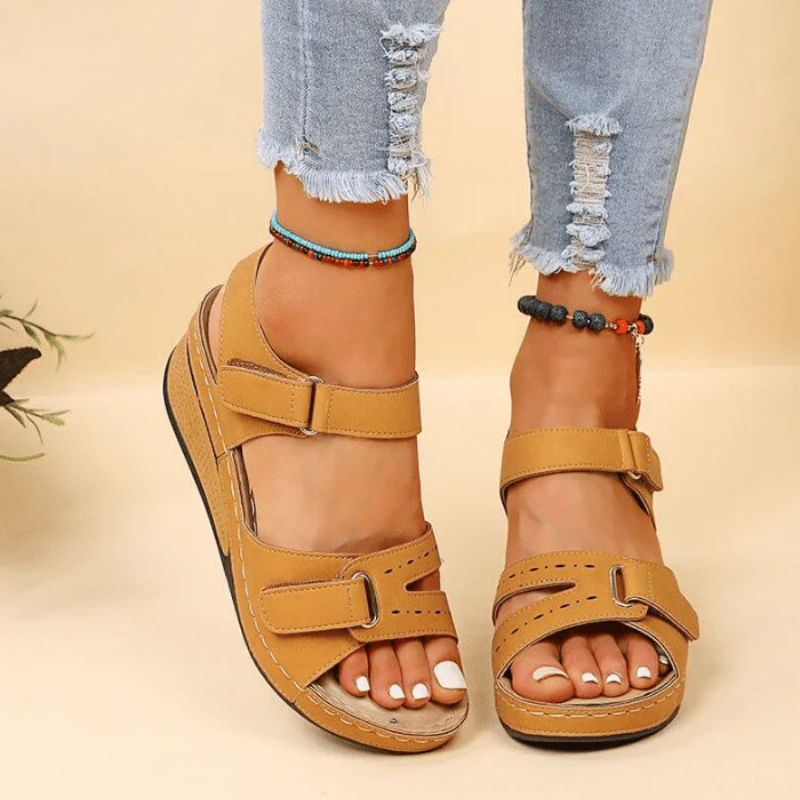 Elarova | Damen Plateau-Sandalen mit Verstellbaren Riemen & Komfort