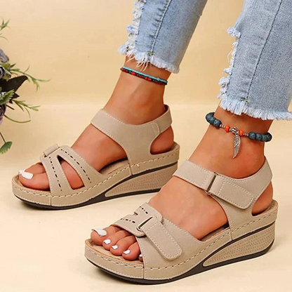 Elarova | Damen Plateau-Sandalen mit Verstellbaren Riemen & Komfort