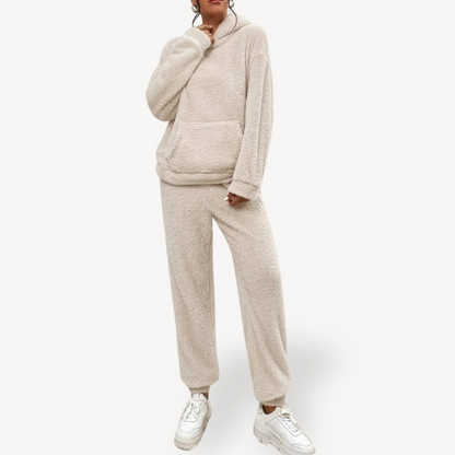 Elarova | Damen Plüsch Fleece Loungewear Set Hoodie