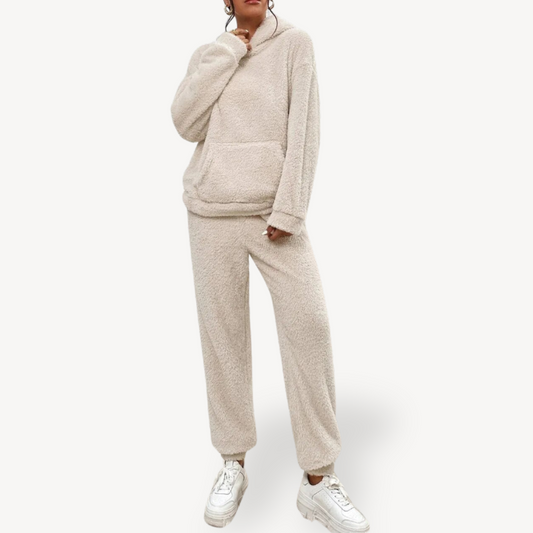 Elarova | Damen Plüsch Fleece Loungewear Set Hoodie