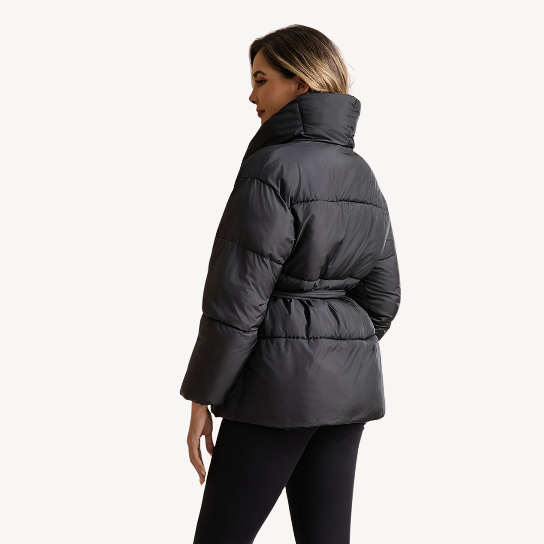 Elarova | Damen Pufferjacke mit Gürtel