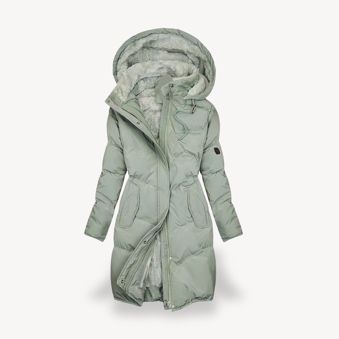 Elarova | Damen Pufferjacke mit Kunstpelzfutter