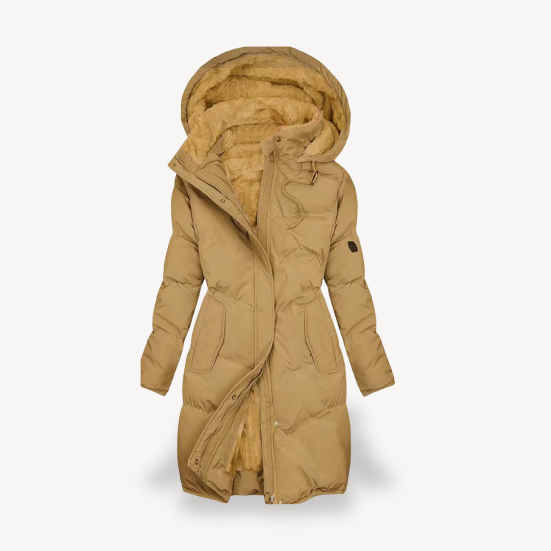 Elarova | Damen Pufferjacke mit Kunstpelzfutter