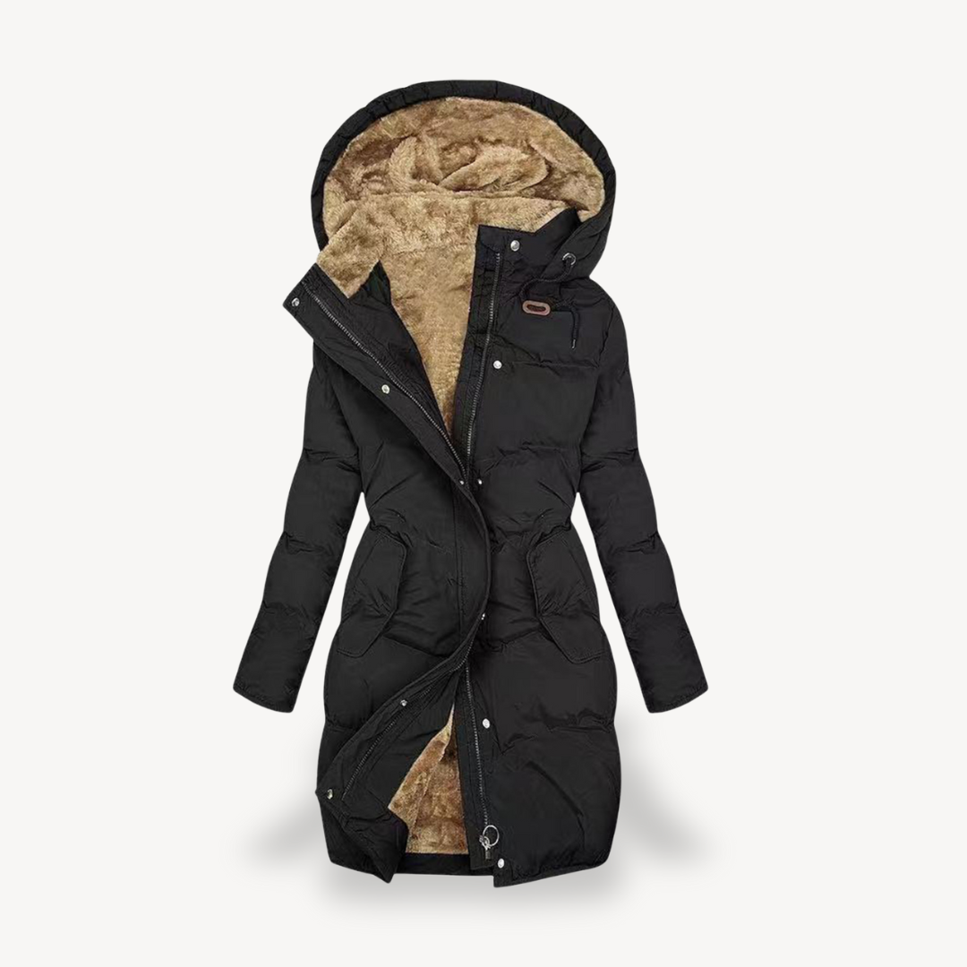 Elarova | Damen Pufferjacke mit Kunstpelzfutter