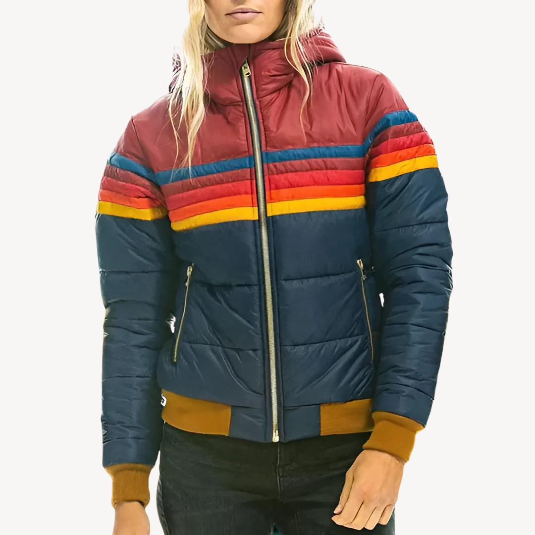 Elarova | Damen Pufferjacke mit Streifen