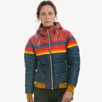Elarova | Damen Pufferjacke mit Streifen
