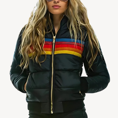 Elarova | Damen Pufferjacke mit Streifen