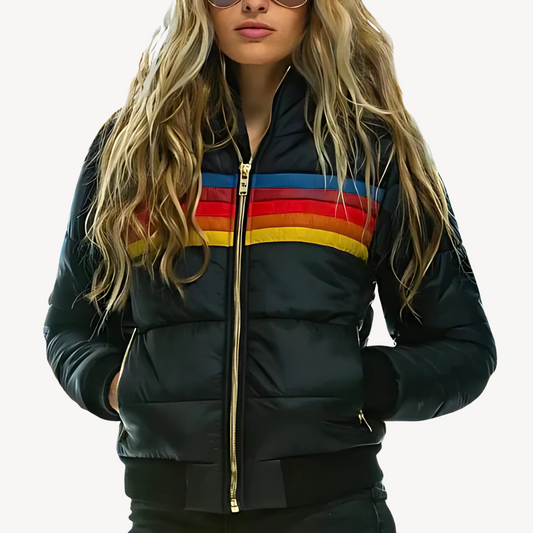 Elarova | Damen Pufferjacke mit Streifen