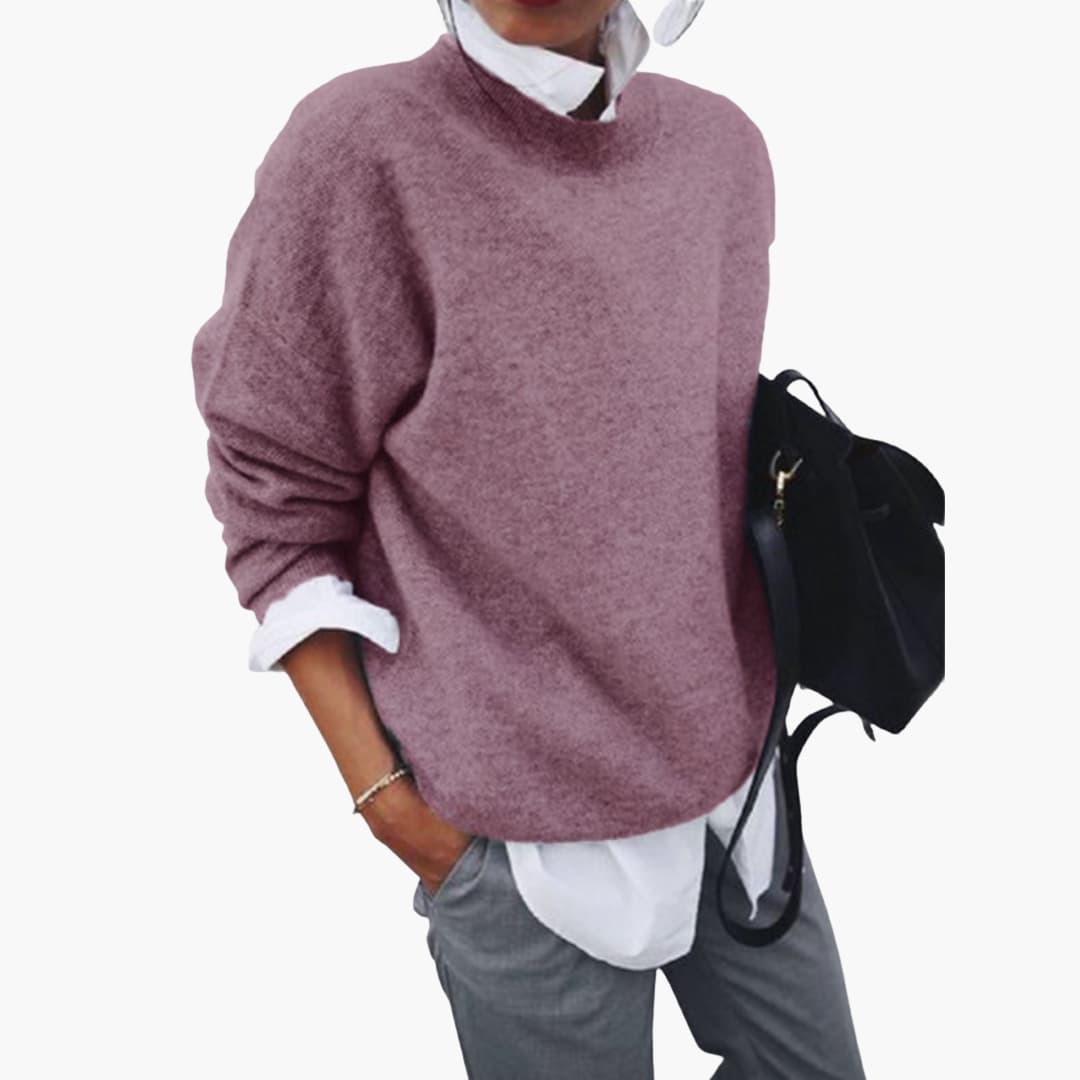 Elarova | Damen Pullover mit Rundhalsausschnitt