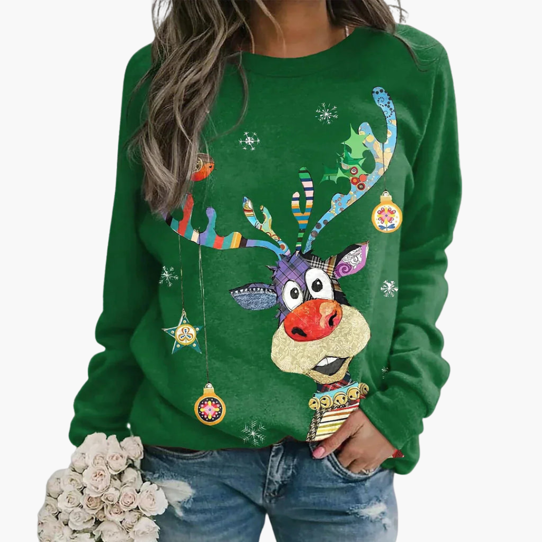 Elarova | Damen Pullover mit Rundhalsausschnitt und gerippter Oberfläche