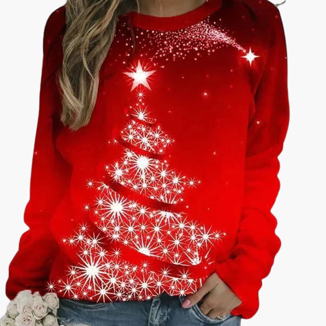 Elarova | Damen Pullover mit Rundhalsausschnitt und gerippter Oberfläche