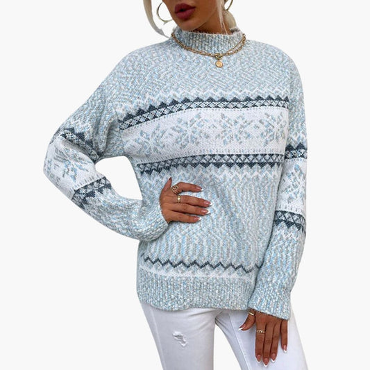 Elarova | Damen Pullover mit Schneeflockenmuster