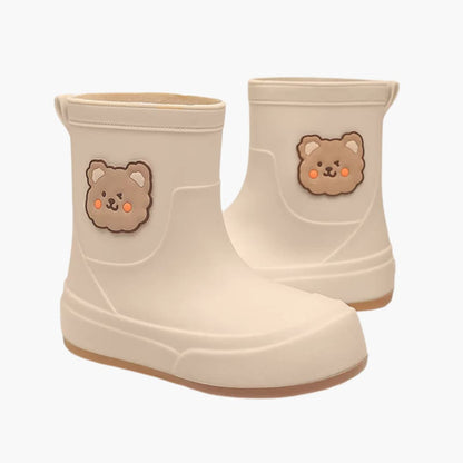 Elarova | Damen Regenstiefel mit Bärenmotiv und strukturierter Sohle