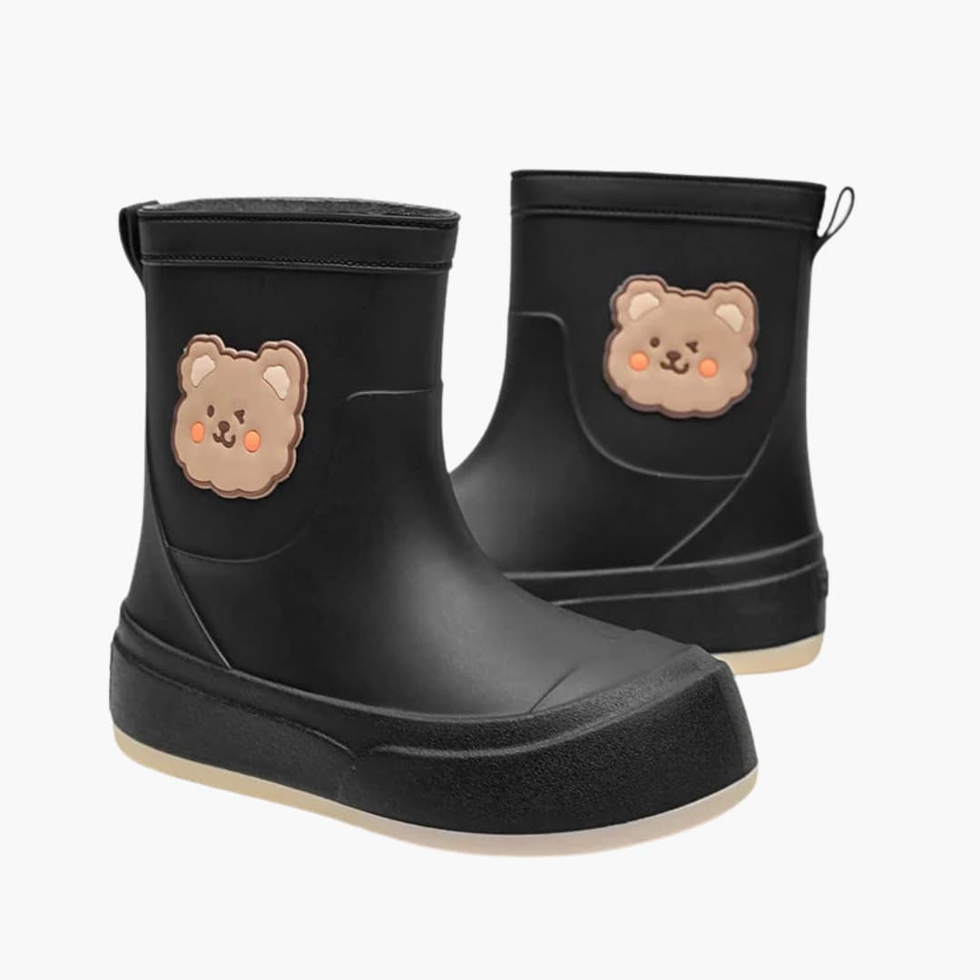 Elarova | Damen Regenstiefel mit Bärenmotiv und strukturierter Sohle