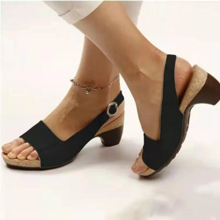 Elarova | Damen Sandalen mit Blockabsatz