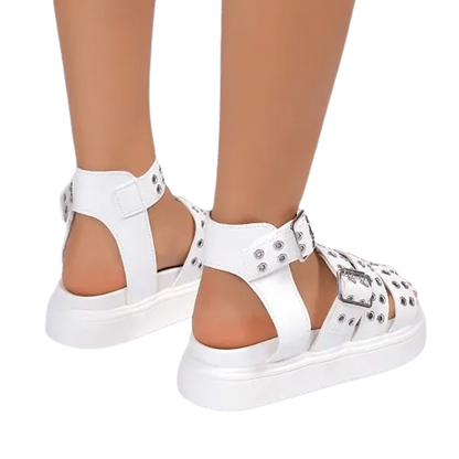 Elarova | Damen-Sandalen mit offener Spitze und dickem Boden