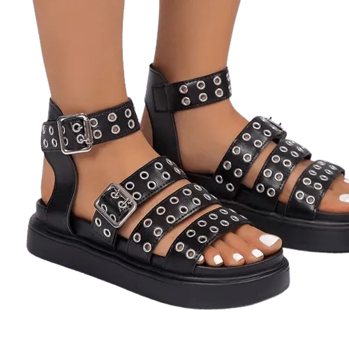 Elarova | Damen-Sandalen mit offener Spitze und dickem Boden
