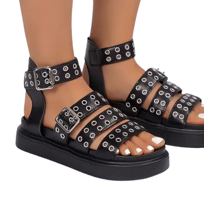 Elarova | Damen-Sandalen mit offener Spitze und dickem Boden