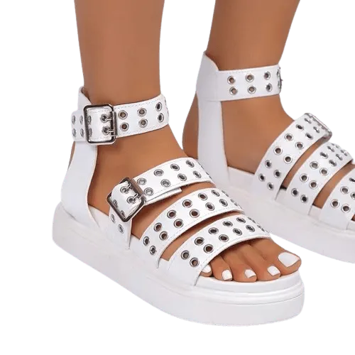 Elarova | Damen-Sandalen mit offener Spitze und dickem Boden