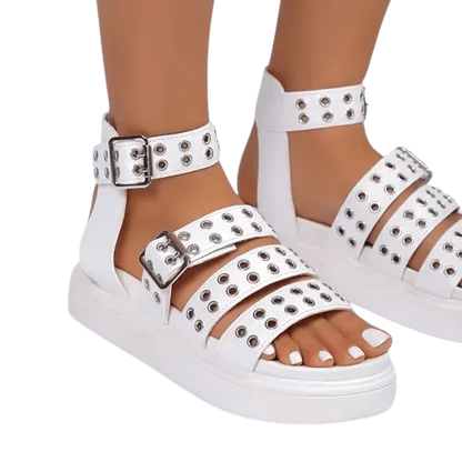Elarova | Damen-Sandalen mit offener Spitze und dickem Boden