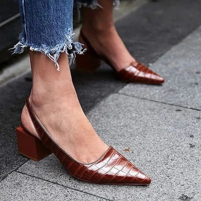 Elarova | Damen Schuhe Stylische Orthopädische Croco Pumps Für Ultimativen Komfort