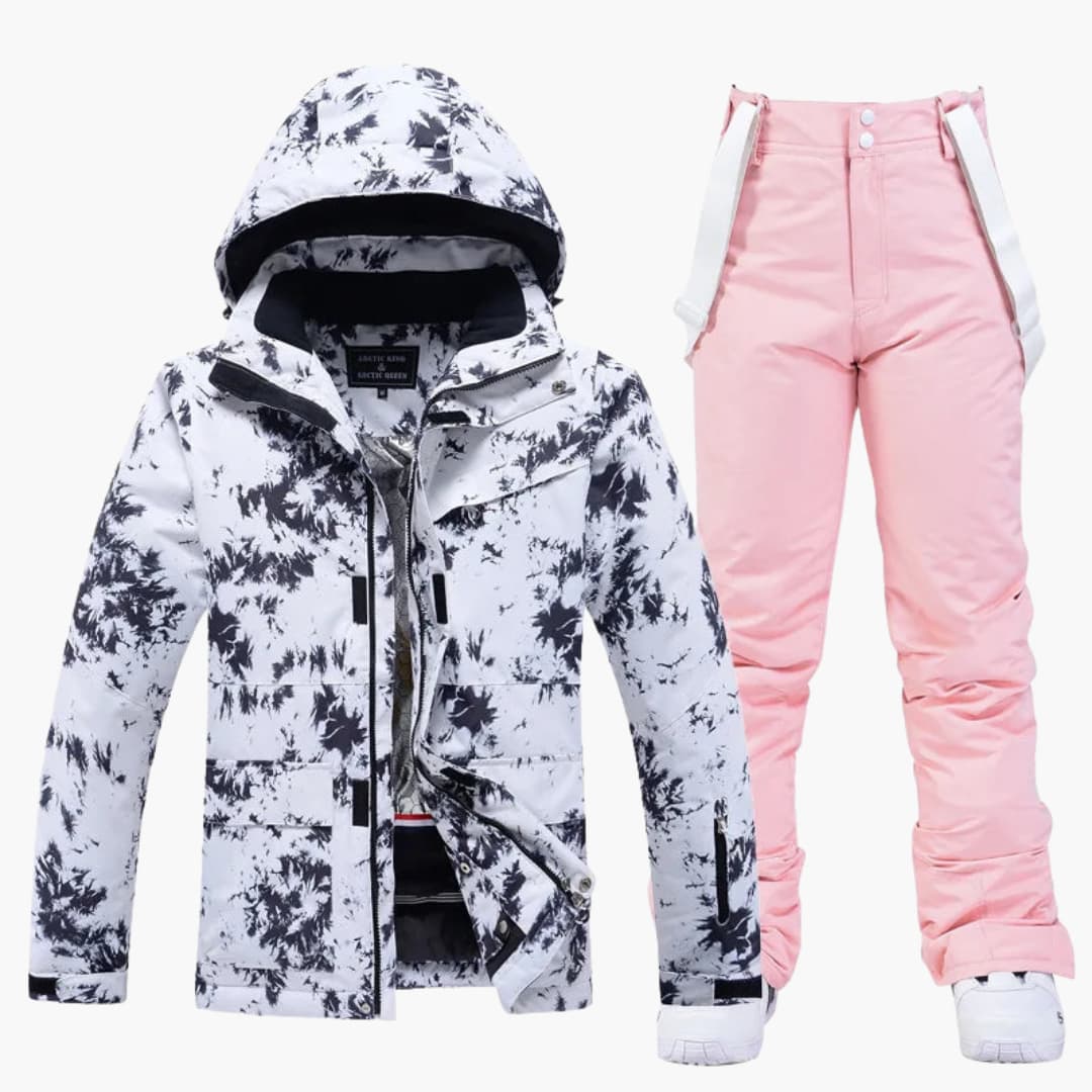 Elarova | Damen-Skianzug mit Kapuzenjacke und Hosenträgerhose