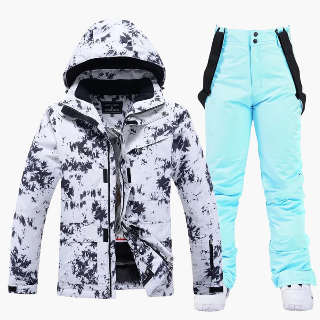 Elarova | Damen-Skianzug mit Kapuzenjacke und Hosenträgerhose