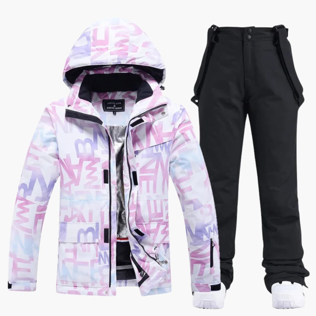 Elarova | Damen-Skianzug mit Kapuzenjacke und Hosenträgerhose