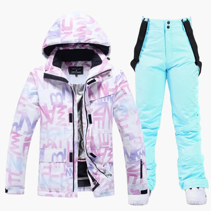 Elarova | Damen-Skianzug mit Kapuzenjacke und Hosenträgerhose