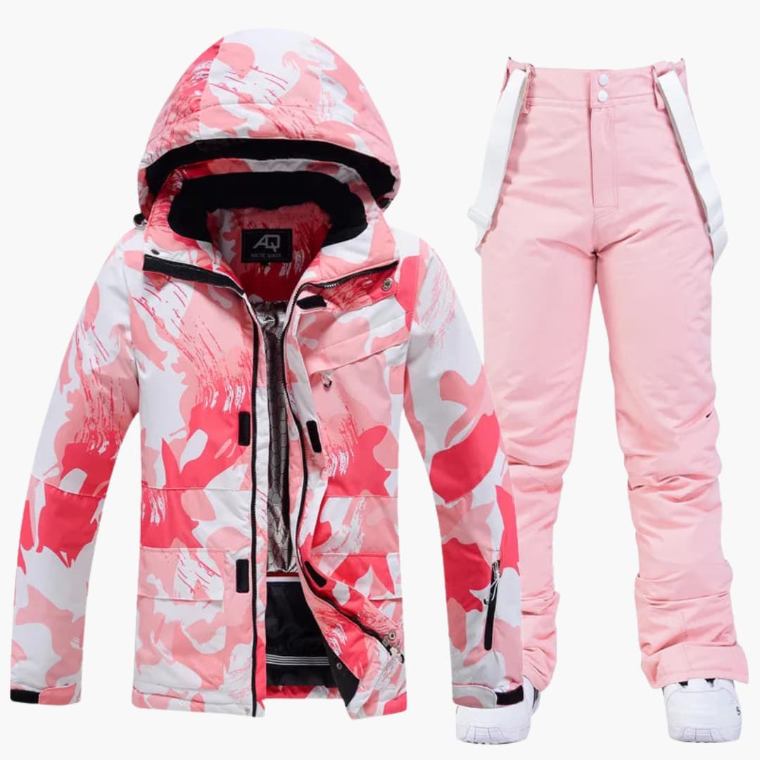 Elarova | Damen-Skianzug mit Kapuzenjacke und Hosenträgerhose