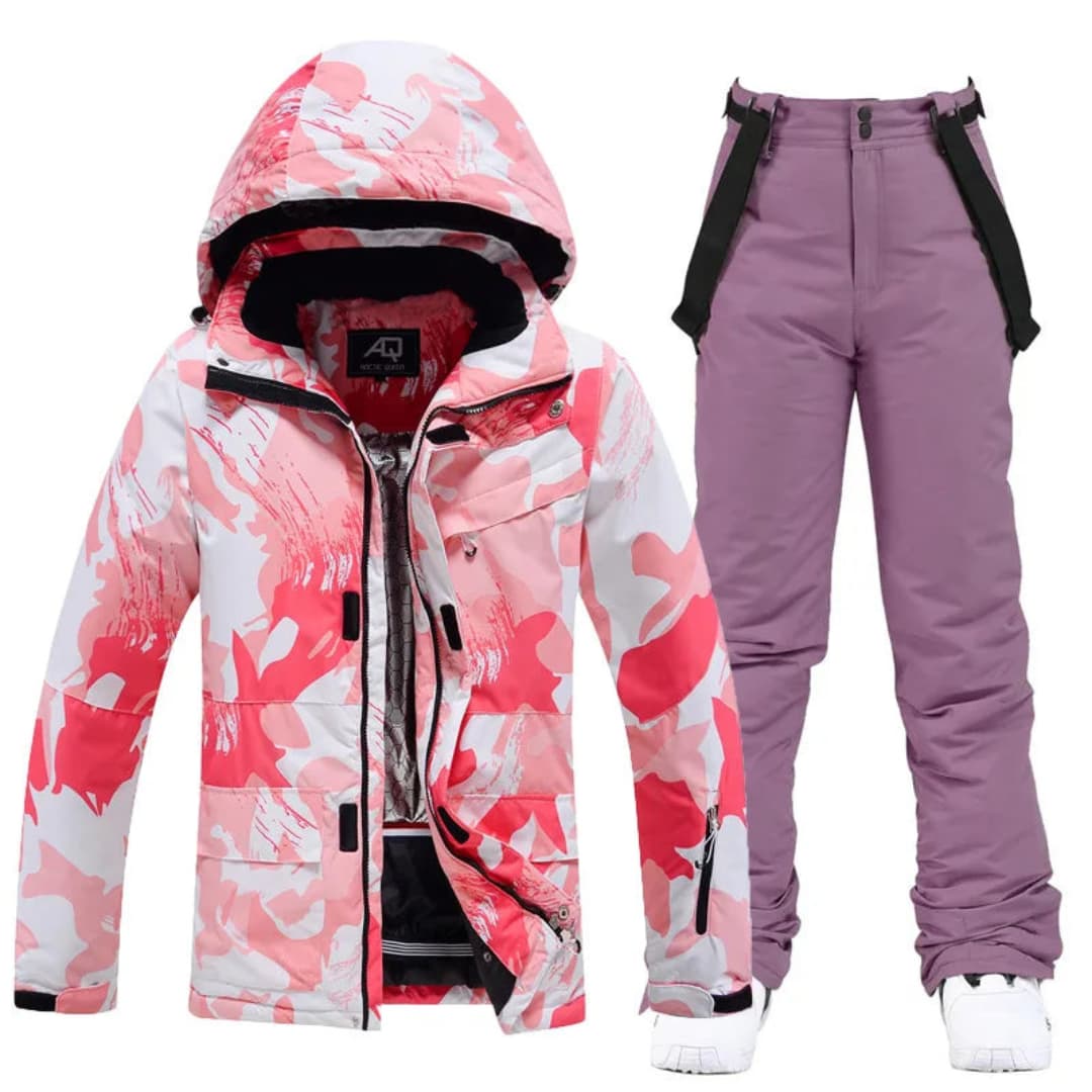 Elarova | Damen-Skianzug mit Kapuzenjacke und Hosenträgerhose