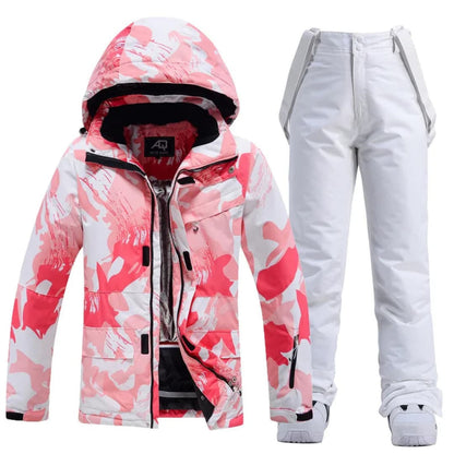 Elarova | Damen-Skianzug mit Kapuzenjacke und Hosenträgerhose