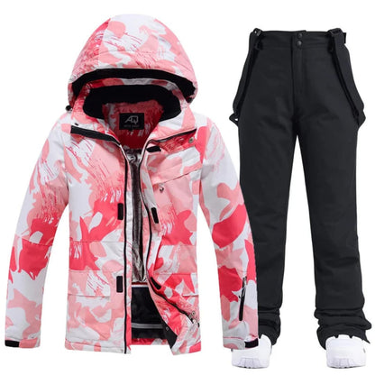 Elarova | Damen-Skianzug mit Kapuzenjacke und Hosenträgerhose