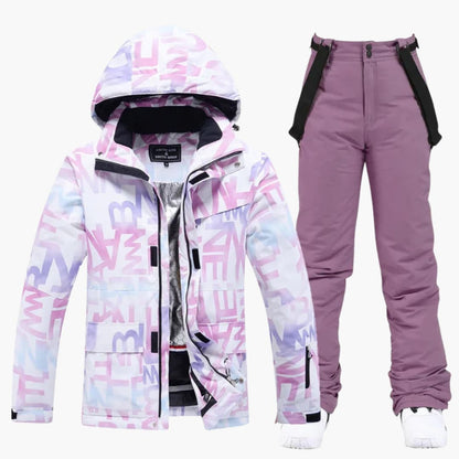 Elarova | Damen-Skianzug mit Kapuzenjacke und Hosenträgerhose