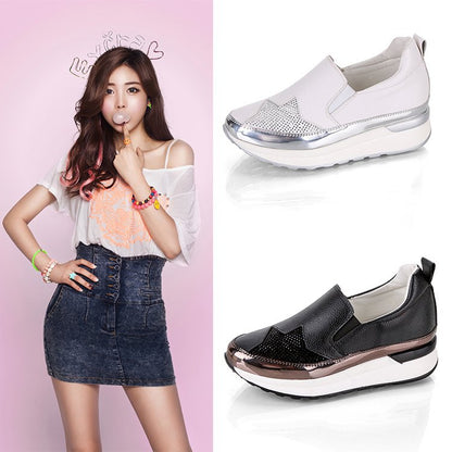 Elarova | Damen SlipOn Sneakers mit glitzerndem Obermaterial und komfortabler Sohle