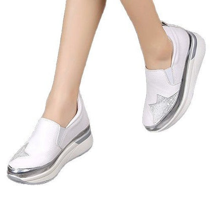 Elarova | Damen SlipOn Sneakers mit glitzerndem Obermaterial und komfortabler Sohle