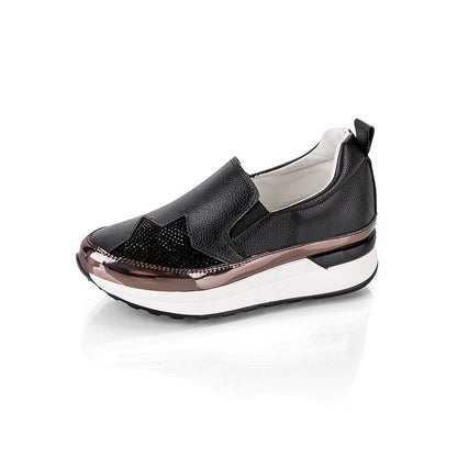 Elarova | Damen SlipOn Sneakers mit glitzerndem Obermaterial und komfortabler Sohle