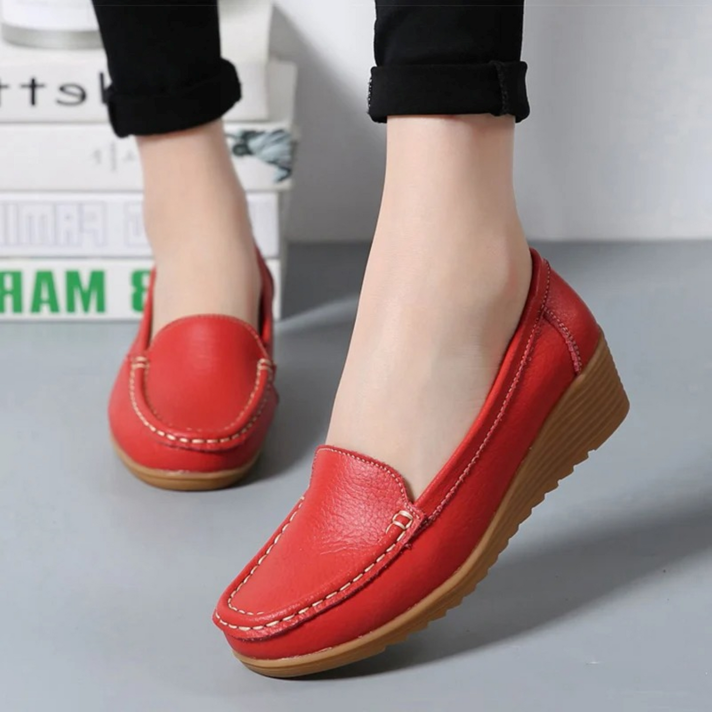 Elarova | Damen-Slipper im Mokassin-Slip-on-Stil