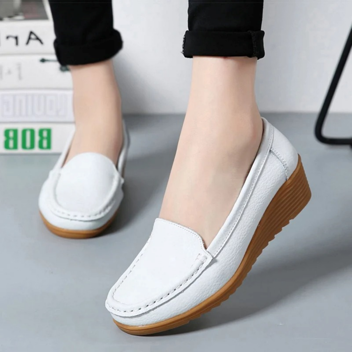 Elarova | Damen-Slipper im Mokassin-Slip-on-Stil