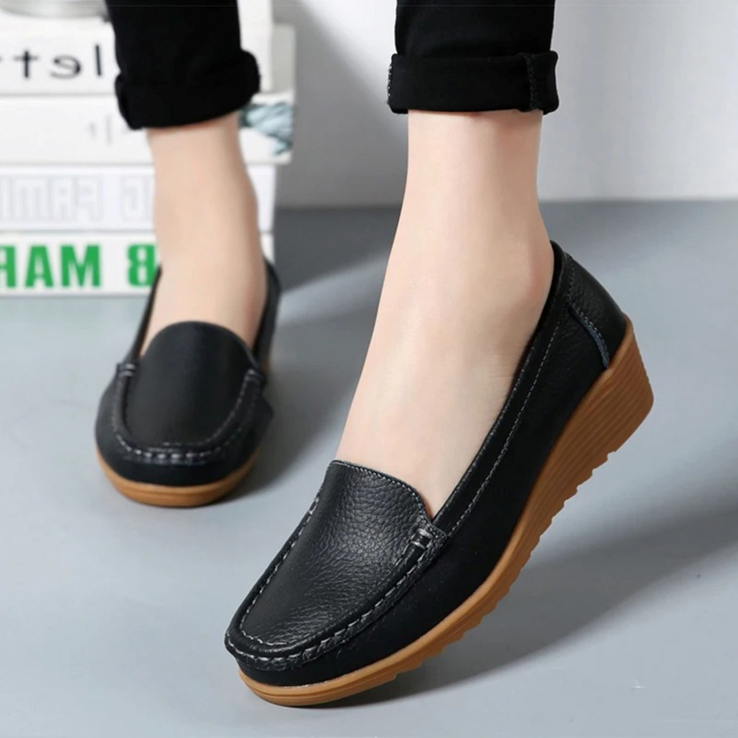 Elarova | Damen-Slipper im Mokassin-Slip-on-Stil