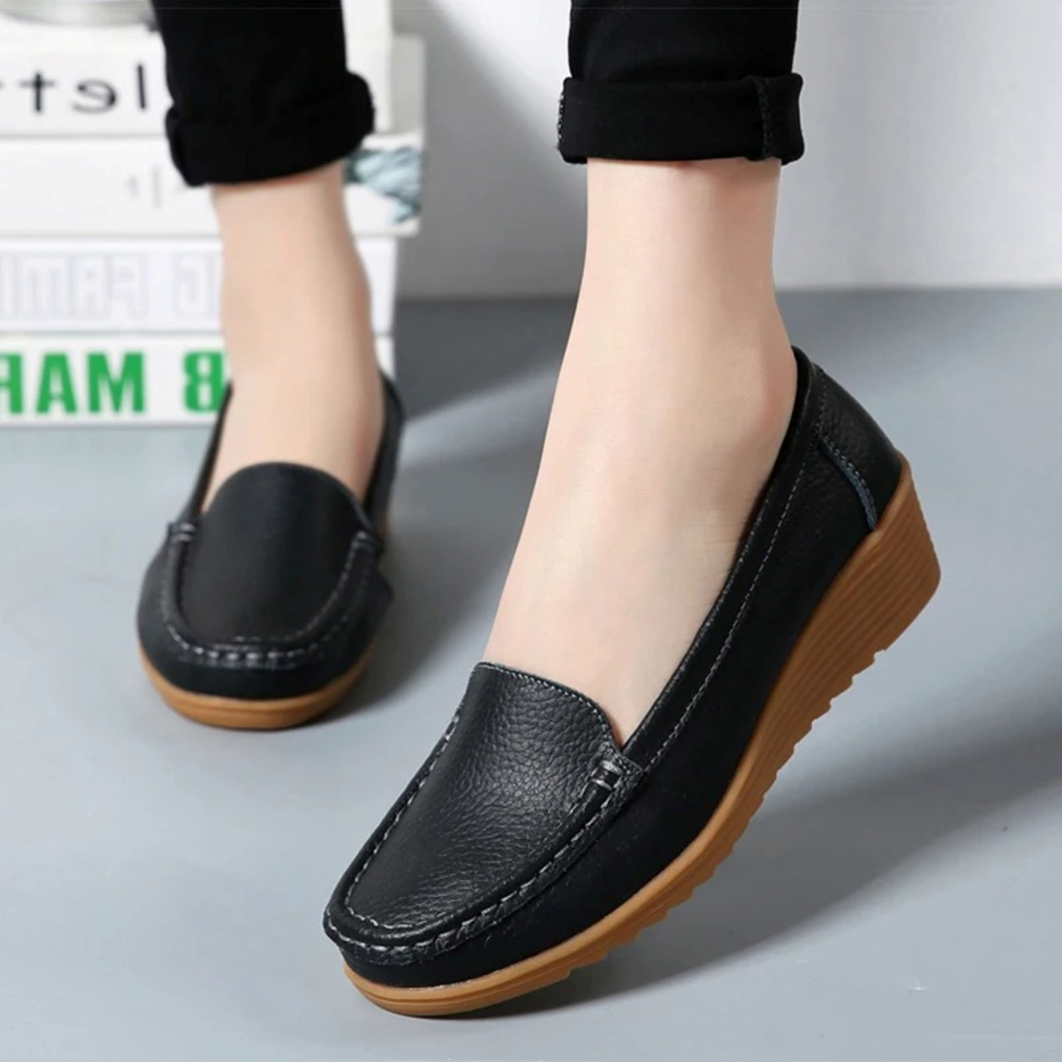 Elarova | Damen-Slipper im Mokassin-Slip-on-Stil