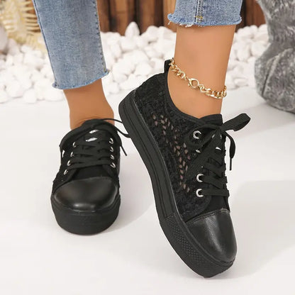 Elarova | Damen Spitzen Plattform Sneaker