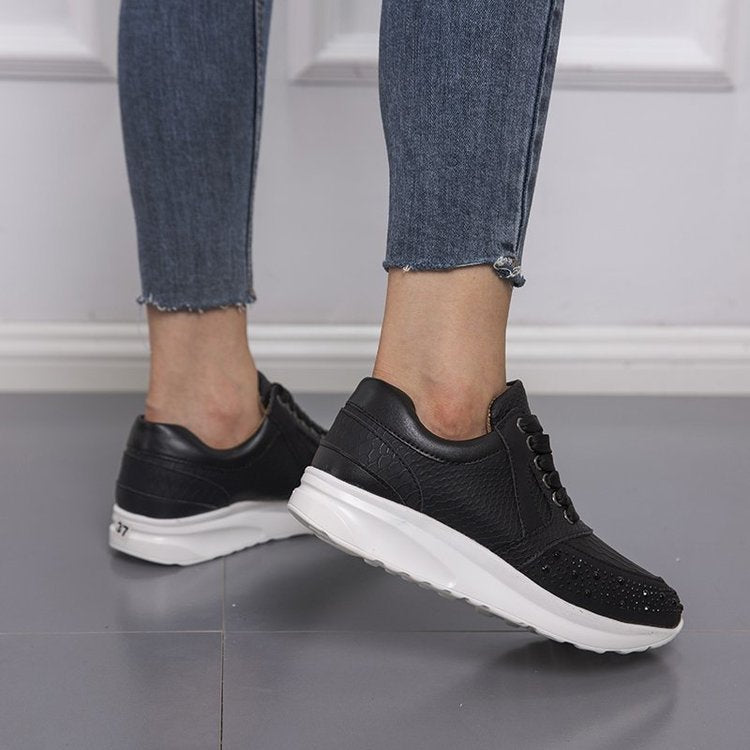Elarova | Damen Sportliche Sneakers mit Glitzerelementen und ergonomischer Sohle