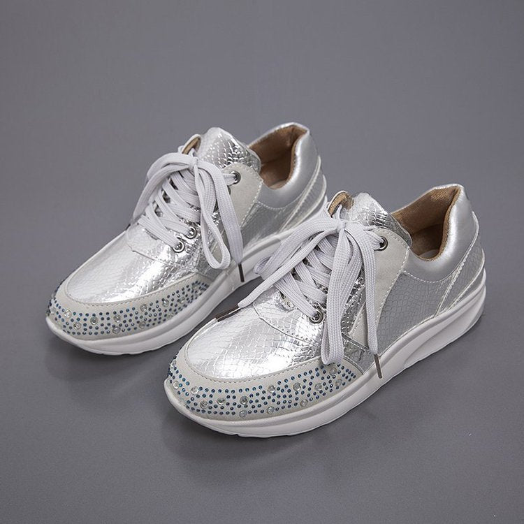 Elarova | Damen Sportliche Sneakers mit Glitzerelementen und ergonomischer Sohle