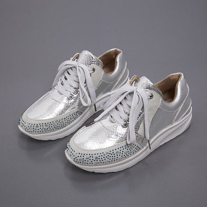 Elarova | Damen Sportliche Sneakers mit Glitzerelementen und ergonomischer Sohle