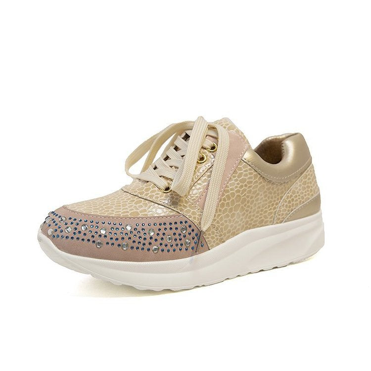 Elarova | Damen Sportliche Sneakers mit Glitzerelementen und ergonomischer Sohle