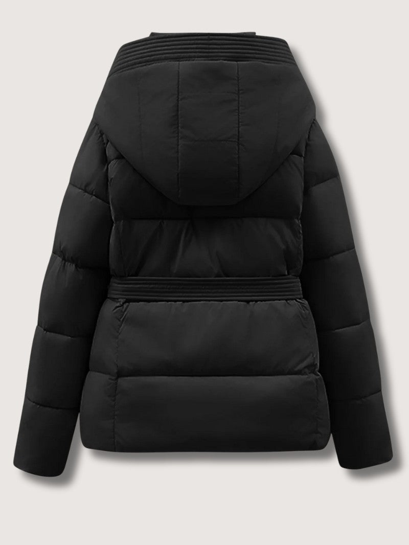 Elarova | Damen-Steppjacke mit Gürtel und Stehkragen
