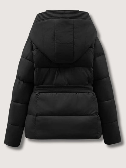 Elarova | Damen-Steppjacke mit Gürtel und Stehkragen